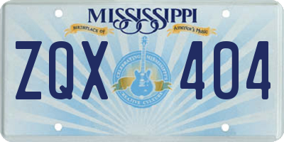 MS license plate ZQX404