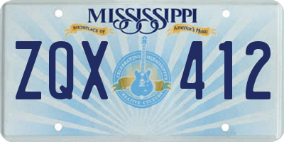 MS license plate ZQX412