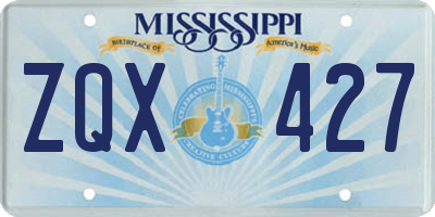 MS license plate ZQX427