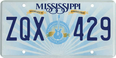 MS license plate ZQX429