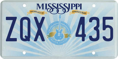 MS license plate ZQX435
