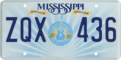 MS license plate ZQX436