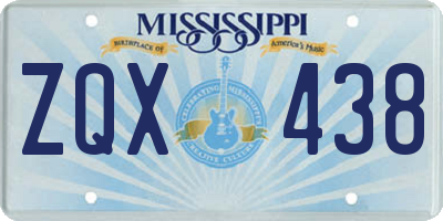 MS license plate ZQX438