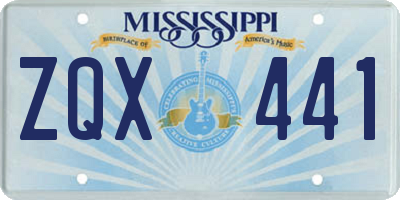 MS license plate ZQX441