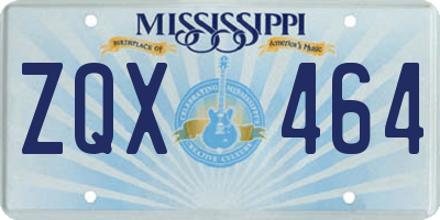 MS license plate ZQX464