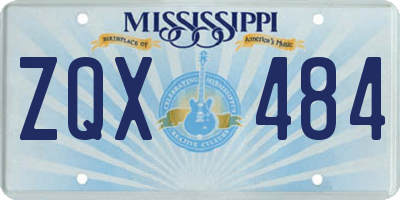 MS license plate ZQX484