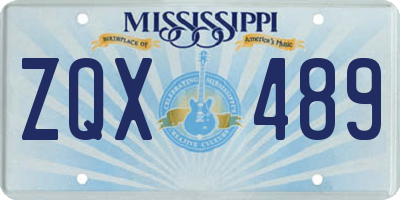 MS license plate ZQX489