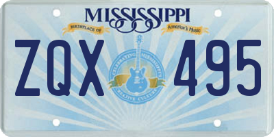 MS license plate ZQX495