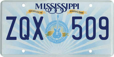 MS license plate ZQX509