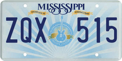MS license plate ZQX515