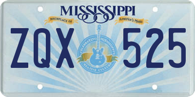 MS license plate ZQX525
