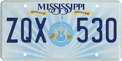 MS license plate ZQX530