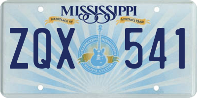 MS license plate ZQX541