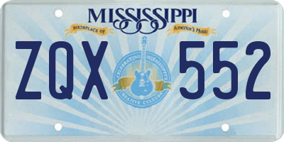 MS license plate ZQX552