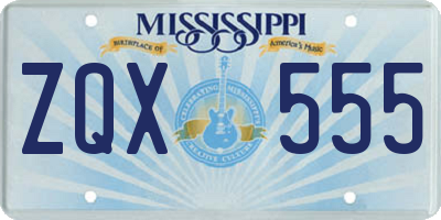 MS license plate ZQX555