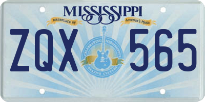 MS license plate ZQX565