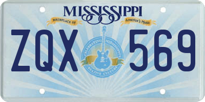 MS license plate ZQX569