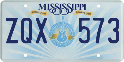 MS license plate ZQX573