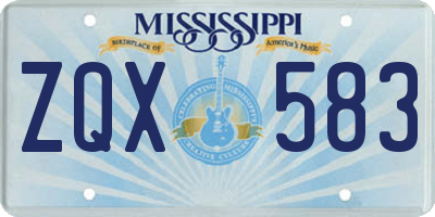 MS license plate ZQX583