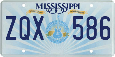 MS license plate ZQX586