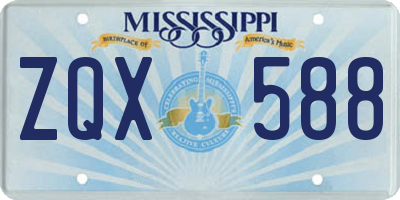 MS license plate ZQX588