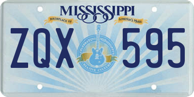 MS license plate ZQX595
