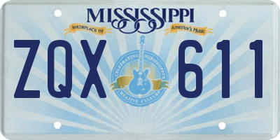 MS license plate ZQX611
