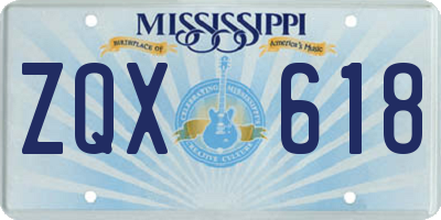 MS license plate ZQX618