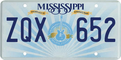 MS license plate ZQX652