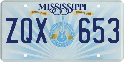 MS license plate ZQX653