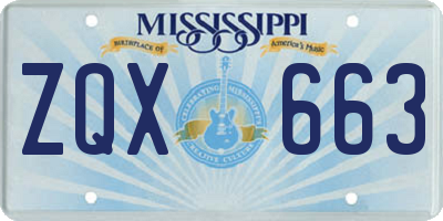 MS license plate ZQX663