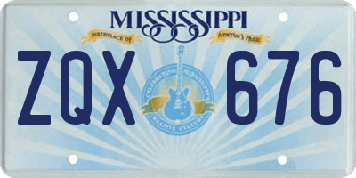 MS license plate ZQX676