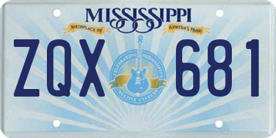 MS license plate ZQX681