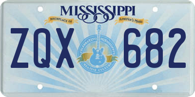 MS license plate ZQX682