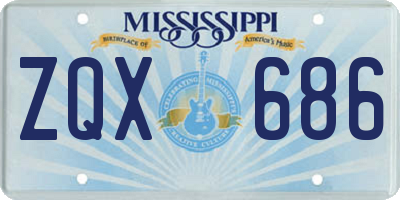 MS license plate ZQX686