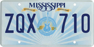 MS license plate ZQX710