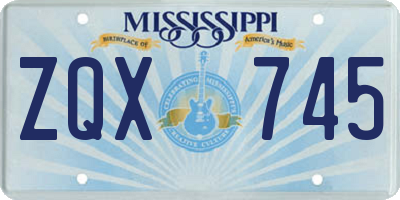 MS license plate ZQX745