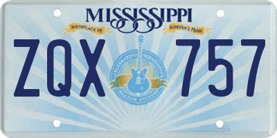 MS license plate ZQX757