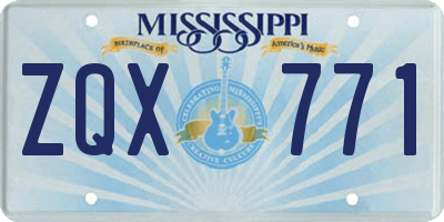 MS license plate ZQX771