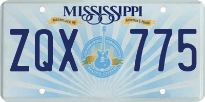 MS license plate ZQX775