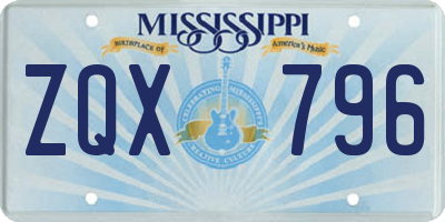 MS license plate ZQX796