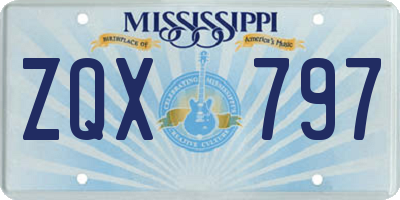 MS license plate ZQX797