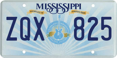 MS license plate ZQX825