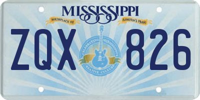 MS license plate ZQX826
