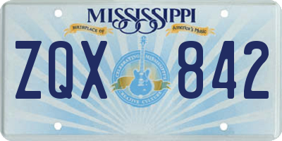 MS license plate ZQX842