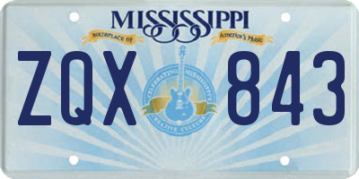MS license plate ZQX843
