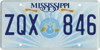 MS license plate ZQX846