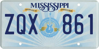 MS license plate ZQX861