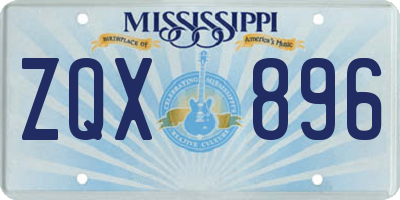 MS license plate ZQX896