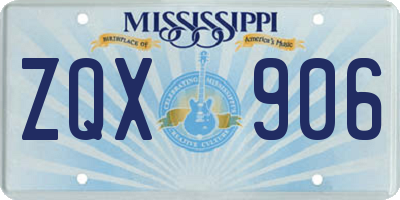 MS license plate ZQX906